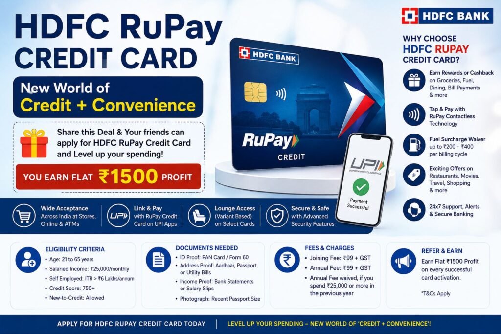 Documents Required for HDFC RuPay Credit Card