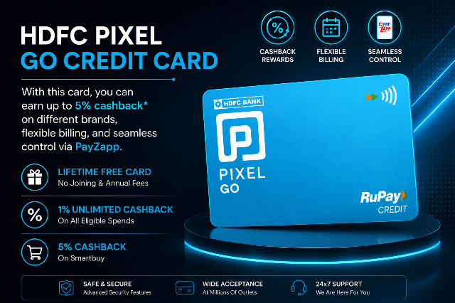 hdfc pixel go credit card