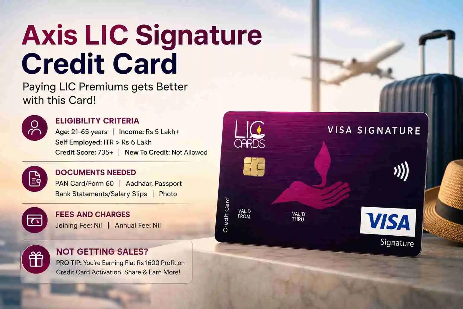 axis lic signature credit card
